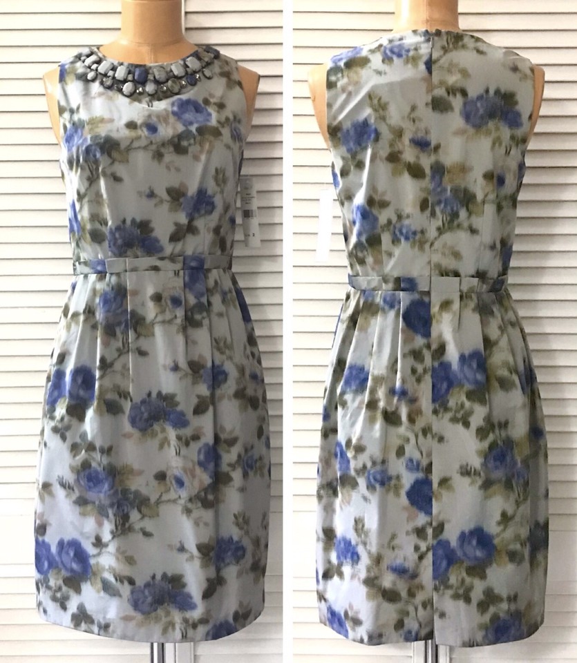 Robe D'Été Floral Bleu Gris - Taille M, Sans Manches, Neuf Sans Étiquettes