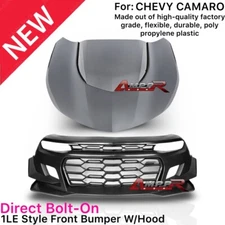 For 16-23 Chevrolet Camaro 1LE Style Front Bumper Cover ZL1 Style Hood