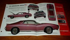 1971 Amc Javelin Amx Original Imp Brochure Specs Info Poster 71