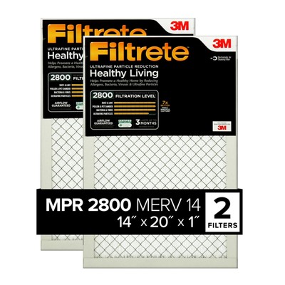 14x20x1 Air Filter, MPR 2800, MERV 14, Healthy Living Ultrafine Particle Redu...