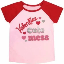 Way to Celebrate Toddler Girls Valentines Day "Cute Mess" T-Shirt Size 5T