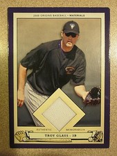 TROY GLAUS 2005 ORIGINS BASEBALL JERSEY MATERIAL #PB-GL ARIZONA DIAMONDBACKS