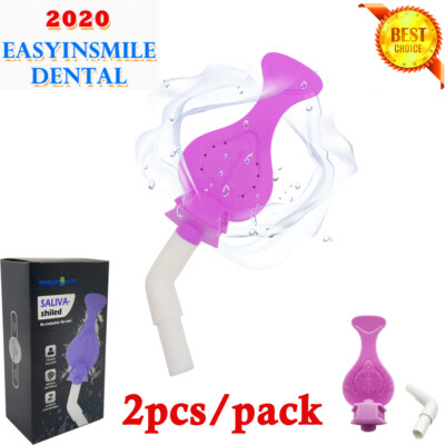 2X Dental Surgical Silicone Dryshield Isolation Mouth Pieces Saliva Suction Tube