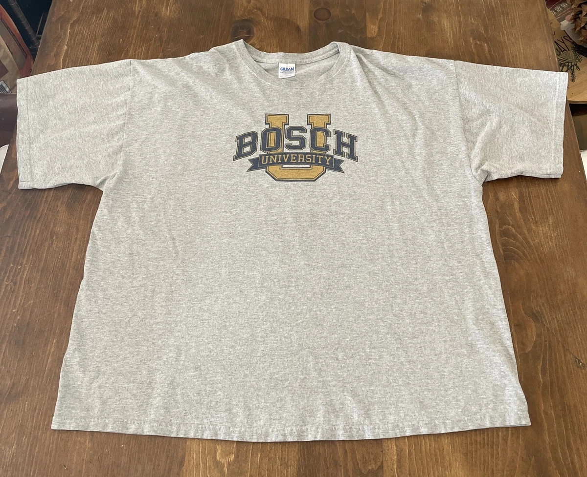 Bosch University T Shirt Men s 3XL XXXL Short Sleeve Gray Cotton Blend Gildan