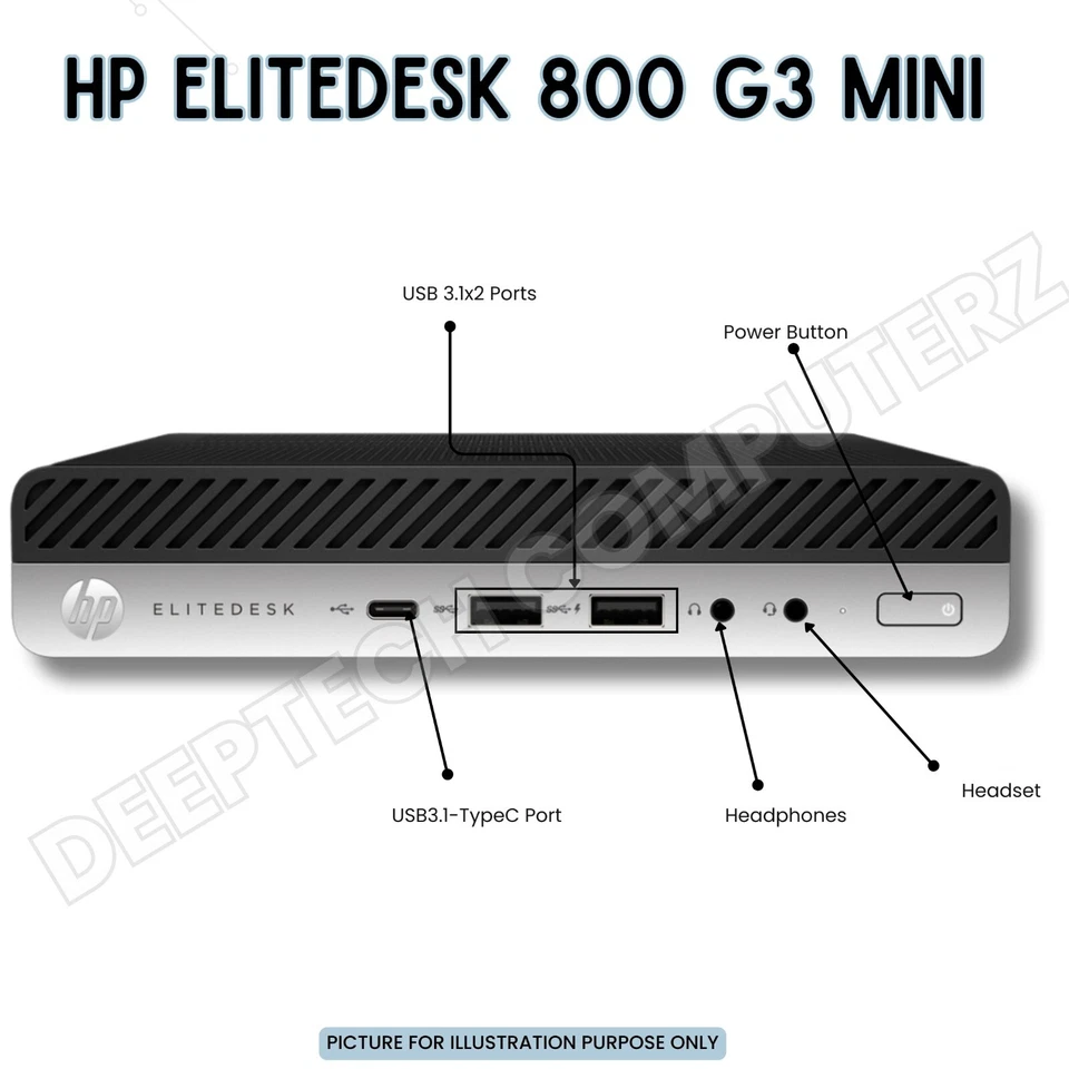 HP EliteDesk 800 G3 Mini PC Core i7-7700 7th Gen 32GB RAM 1TB SSD Built-In Wi-Fi - Image 4 of 4