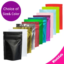 Multi-Color & Sizes Matte Two Sided High Quality Foil Zipper Stand Up Bags M