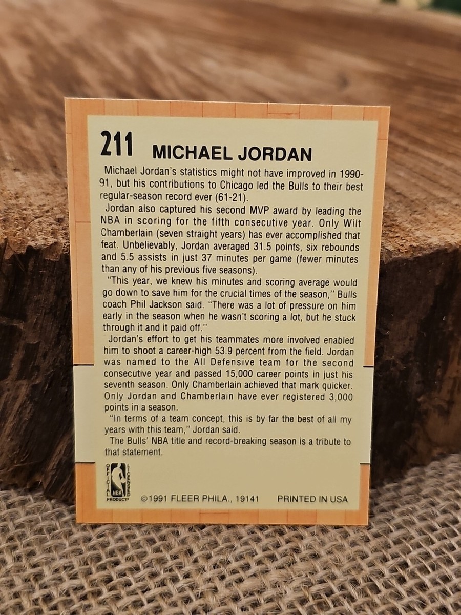 1991 FLEER MICHAEL JORDAN BASKETBALL CARD #211 ALL-STAR TEAM