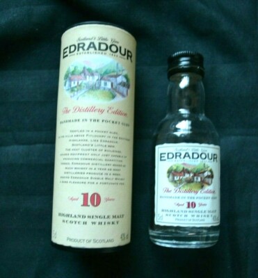 Edradour Pocket Glen 10 Years Whisky Miniature 5cl EMPTY Glass Bottle 