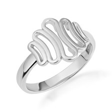 .925 Sterling Silver Squiggle Wavy Ring