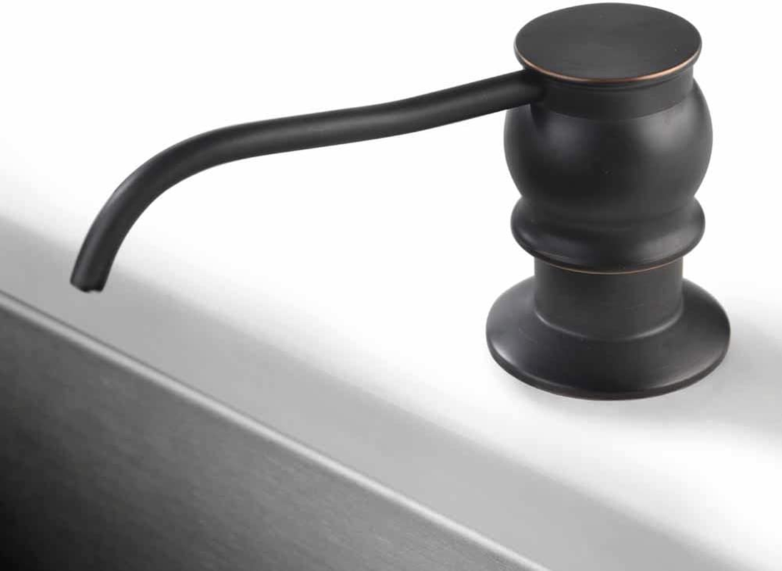 Brass Kitchen Countertop Soap Dispenser, Oil Rubbed Bronze in Sink