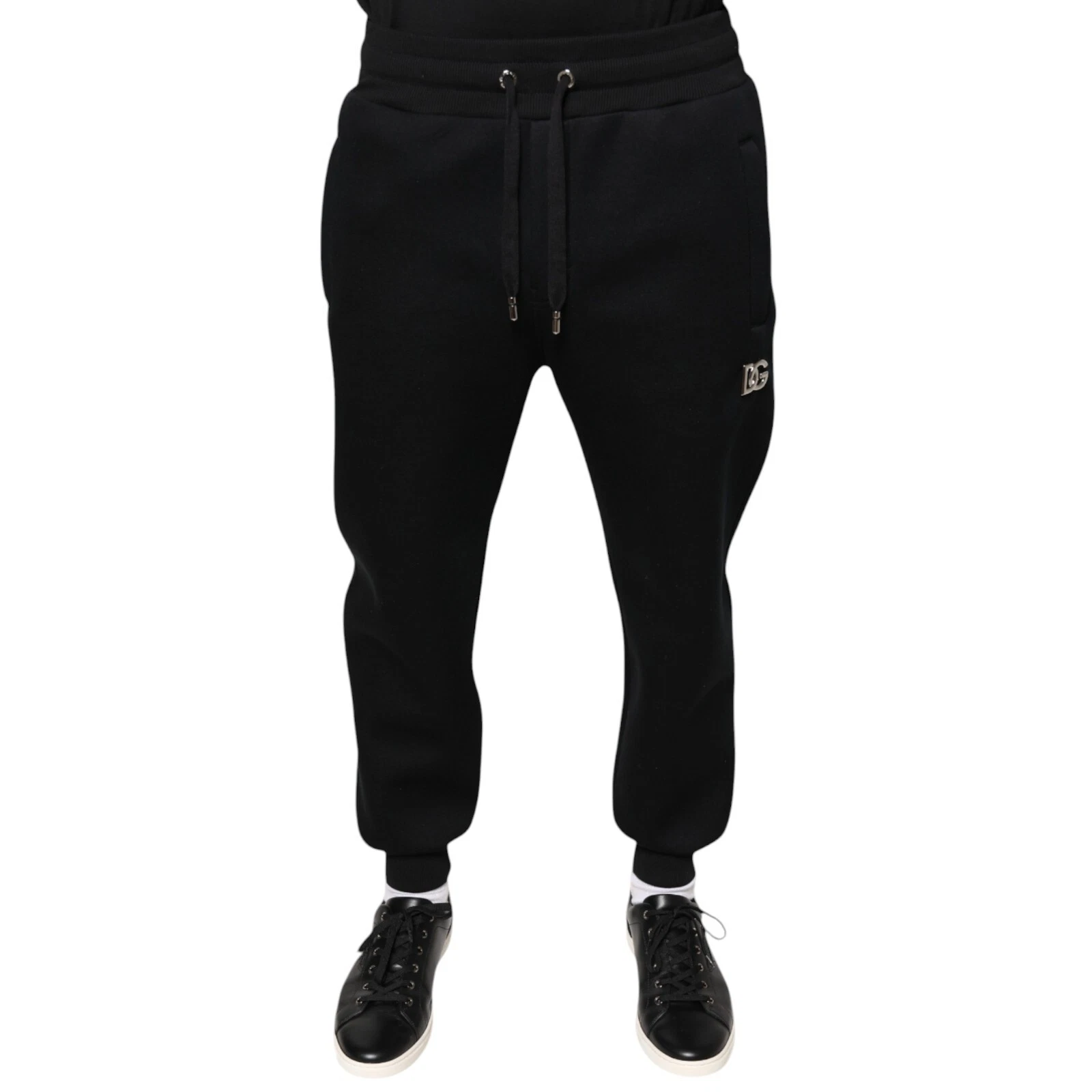 DOLCE & GABBANA Pants Black Modal DG Logo Jogger Men Sweatpant IT46/W32/S 980usd
