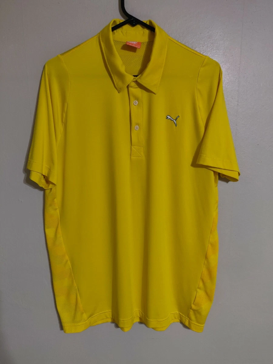 Yellow puma 2025 golf shirt