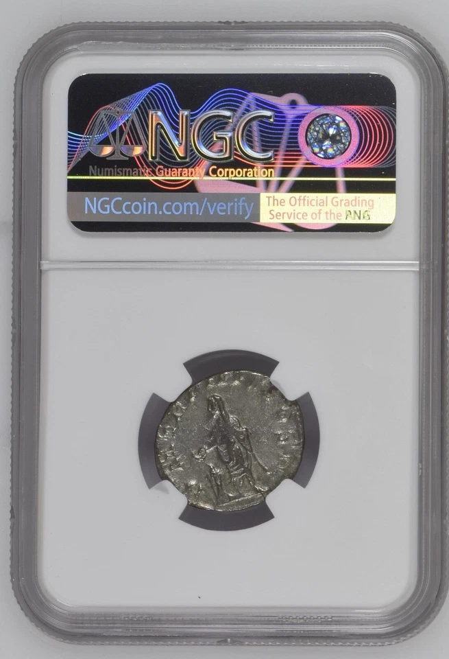 NGC VF AR Doble Denario de Volusiano AD 251-253 Imperio Romano Plata MUY FINA Foto 2 de 4