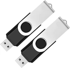 2 Pack 64GB USB Flash Drive USB 2.0 Thumb Drives Jump Drive Fold Storage Memory