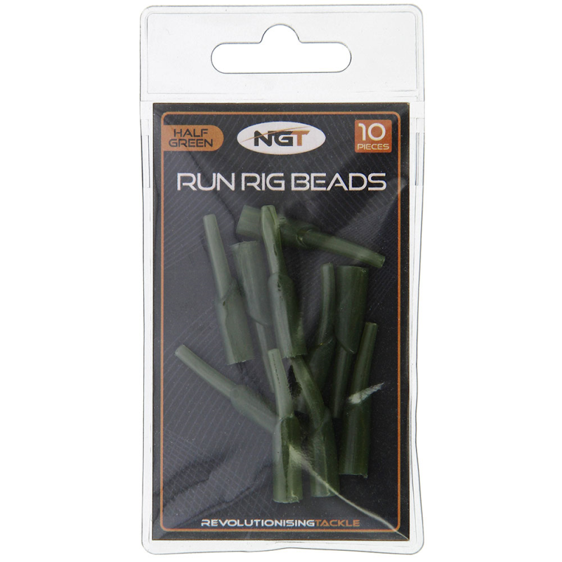 NGT Anglers Fishing Run Rig Beads - Half Green
