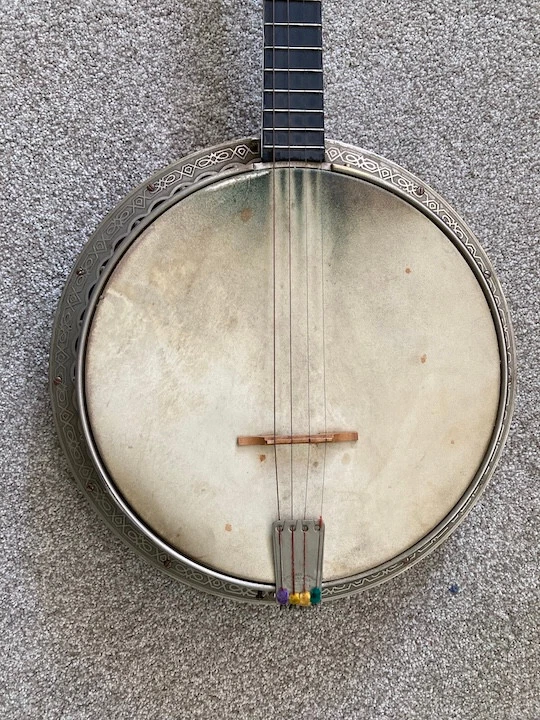 1920's  vintage Washburn tenor banjo  Dasant 19 fret  resonator donut tone ring - Image 2 of 4