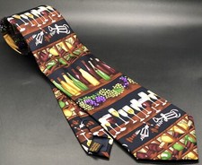 Wine Bottles Tie 100% Silk Necktie Alynn Made in USA “Wine Cellar “58” L