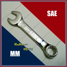 KOBALT Stubby Combination Wrench - SAE, Metric - Polished Chrome - Fast Shipping