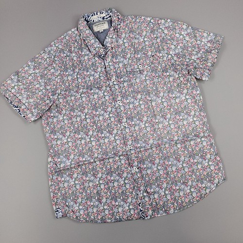 Report Collection Shirt Mens Extra Large Slim Fit Reverse Print Short Sleeve - Picture 3 of 12