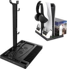 PS5 Slim Stand Cooling Fan,PS5 Controller Charging Station for Sony Playstation5