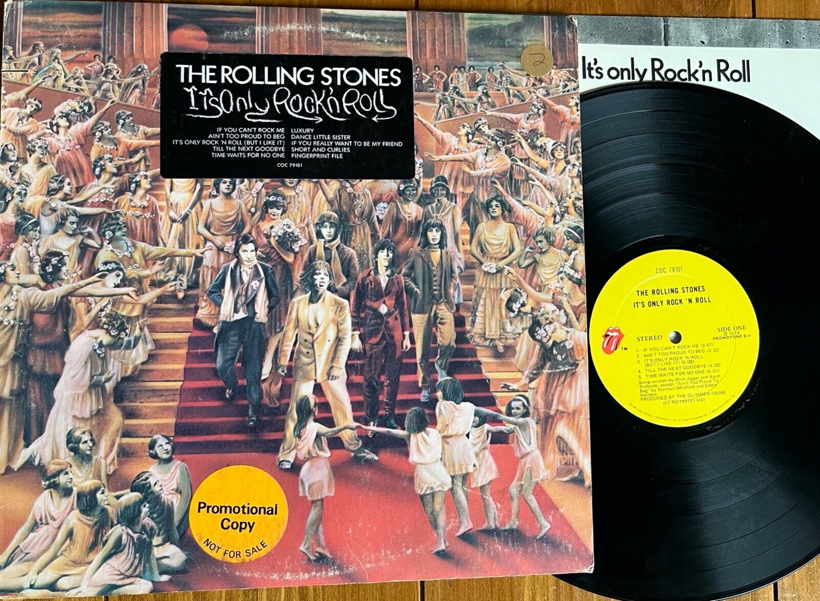 The Rolling Stones - It's Only Roll 'N Roll, Hype and Promo Labels on Cover, LP