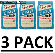 3 PACK Bob's Red Mill Unbleached White All Purpose Baking Flour, 5 lb 80 oz 