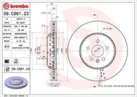 2X Brembo 09.C981.23 Bremsscheibe FüR Land Rover
