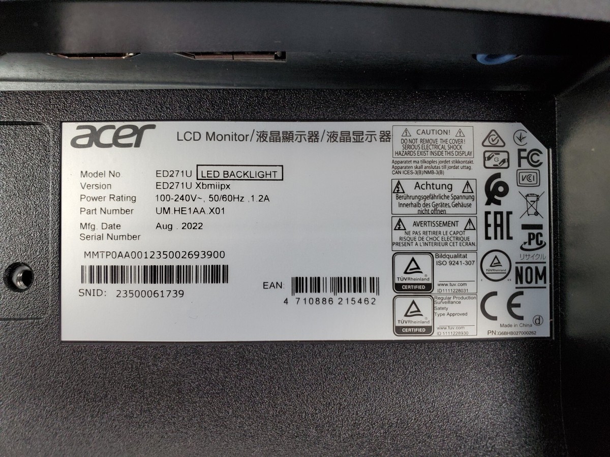 Acer Serial Number Not Found