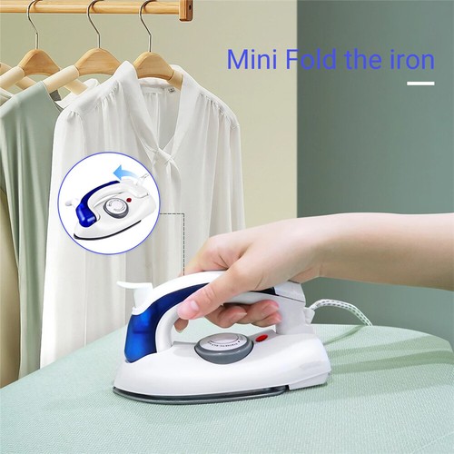 Electric Steam Iron Fold-able Travel Ironing Garment Clothes Quilting Portable - Picture 3 of 12