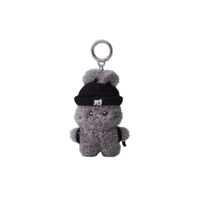 NewJeans Bunini Mini Plush Keyring Gray with Beanie and Backpack