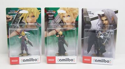 Amiibo Cloud FFVII Player1 2 Sephiroth Figure SET Super Smash