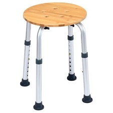 Bamboo Bath Seat / Shower Chair with Non-Slip Rubber Feet