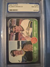 1986 Fleer Jose Canseco #649 Graded 8 Rookie Baseball Card RC. rookie card picture