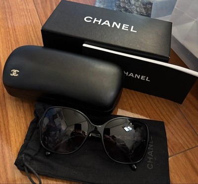 CHANEL 5210-Q COCO Mark Sunglasses Black Women | eBay