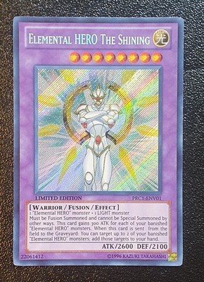 Yugioh PRC1-ENV01 Elemental HERO The Shining Secret Rare Limited Edition MINT