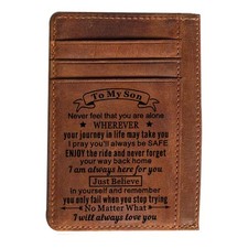 Engraved Pocket Wallet To My Son Dad Husband, Personalized Gift Slim Cards Ca...