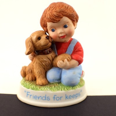 Avon Tender Momories Figurine FRIENDS FOR KEEPS Bisque 1991 Vintage