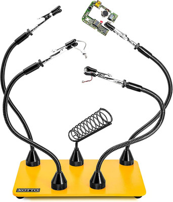 Third Hand Soldering Tool PCB Holder Four Magnetic Based with Iron Holder, Flexi
