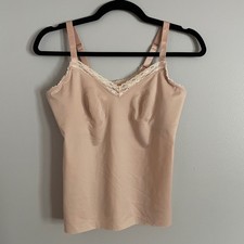 Ruby Ribbon Shapewear Camisole Women 34 Beige Lace Trim Compression Cami 1841
