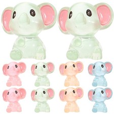  10 Pcs Cute Elephant Ornament Small Resin Figurines Mini Animal Sculpture