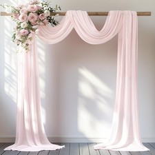 30 Inch x 20 Ft Wedding Arch Draping Fabric Blush Sheer Curtain Backdrop Decor