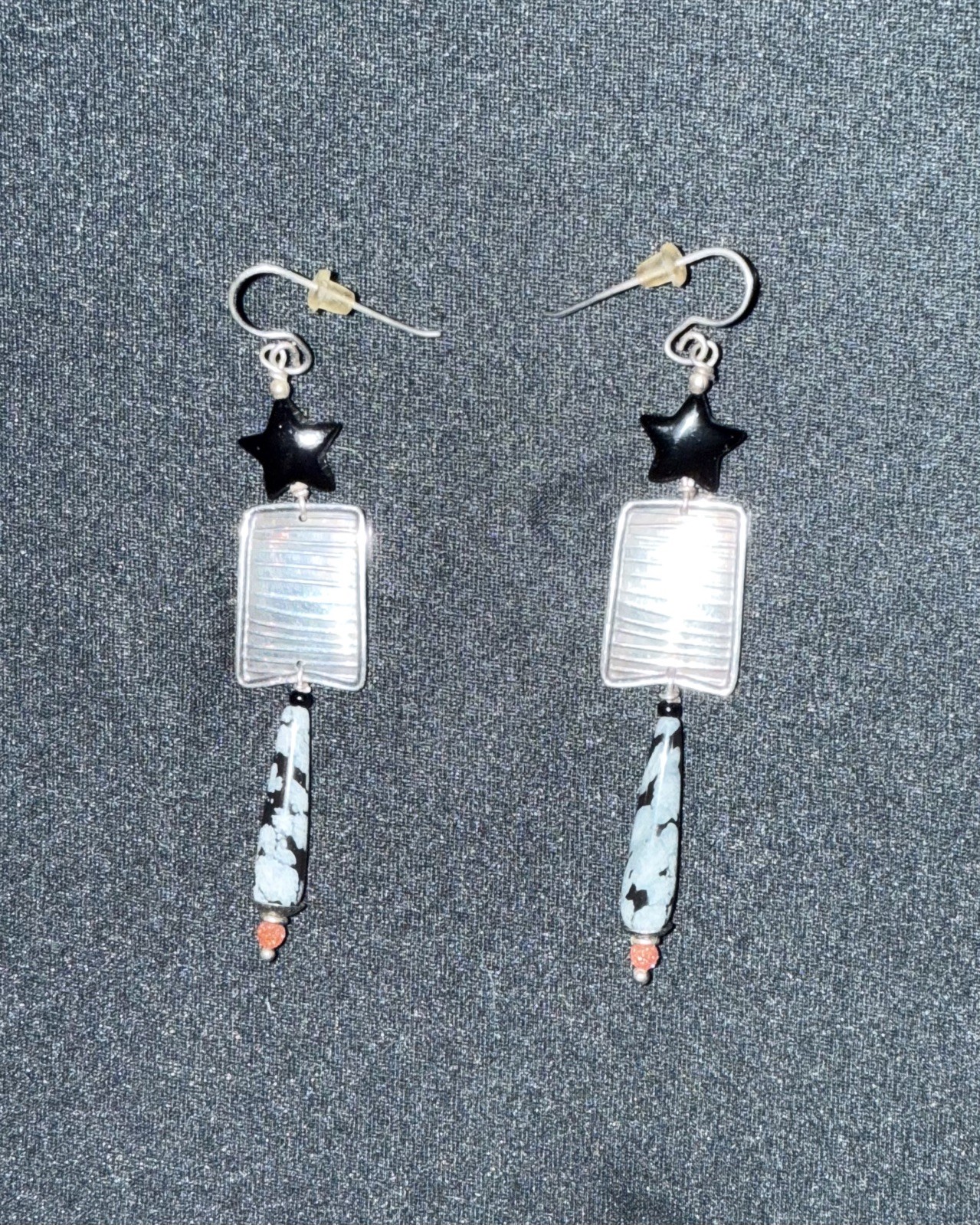 Tabra Signed Handcrafted Star and Rectangle Dangl… - image 3