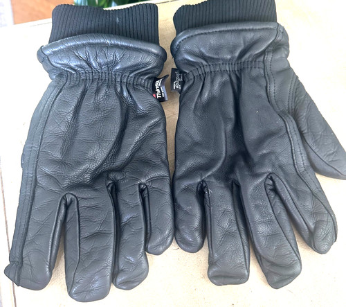Wells Lamont Hydrahyde Men's Large Black Leather Gloves 100g Thinsulate