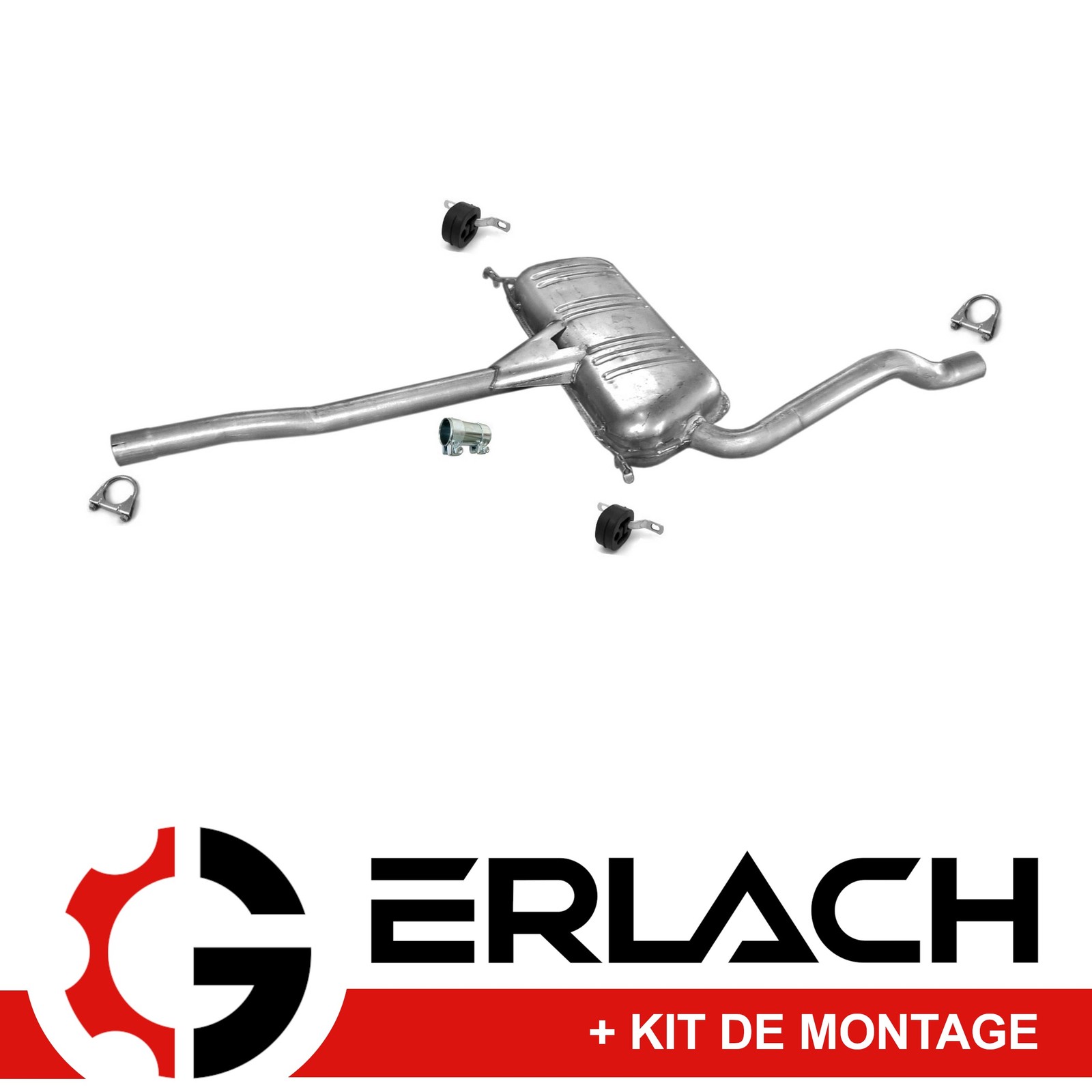 Silencieux intermédiaire Audi A4 Avant 2.5 TDI anti-vibration en acier aluminisé