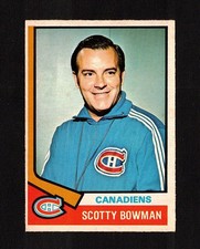1974-75 SCOTTY BOWMAN #261 ROOKIE EX+ OPC HALL OF FAME Coach KEY Hockey Card RC. rookie card picture