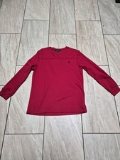 New WO Tags XL 18-20 Boys Medium Red Ralph Lauren Polo Long Sleeve Crew Shirt