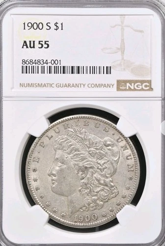 1900-S Morgan Silver Dollar NGC AU55 Bx 1 43