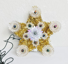 Beautiful Vintage Gold Star Light-Up Electric Christmas Tree Topper