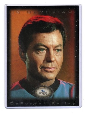 1999 STAR TREK TOS IN MOTION DEFOREST KELLEY #M3 IN MEMORIAM 42/500 MCCOY (5X7)