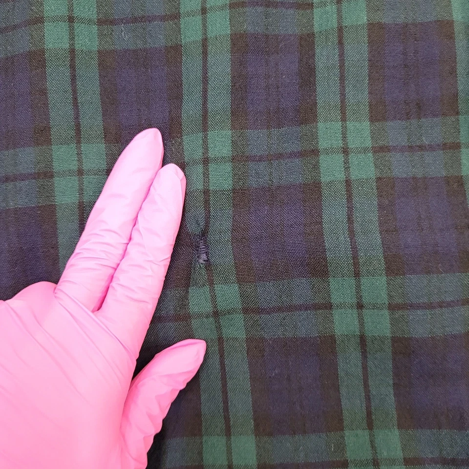 Vintage Pendleton Flannel Plaid Button Shirt Large 24x30 Blue Green - Image 4 of 4